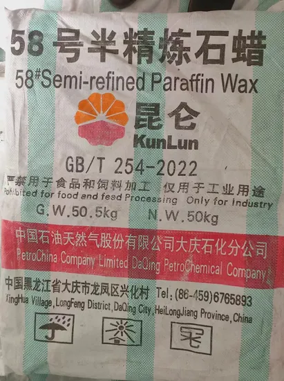 Sell Kunlun Brand Fully Refined /Refined Paraffin Slab Wax Semi Fine Paraffin Wax 58